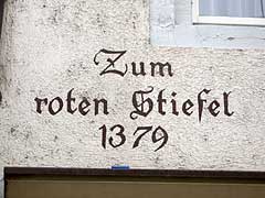 Gasthaus zum Stiefel anno 1379 in Freiburg im Breisgau